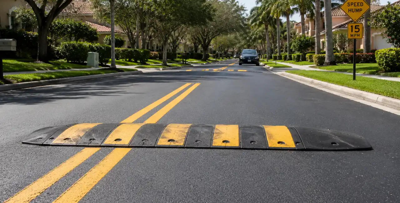 Asphalt Speed Humps Improve Traffic Safety